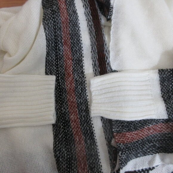 Knit Heart Soul Open Cardigan Sz Small Shawl Collar Western BOHO Asymmetric Hem - Picture 7 of 7